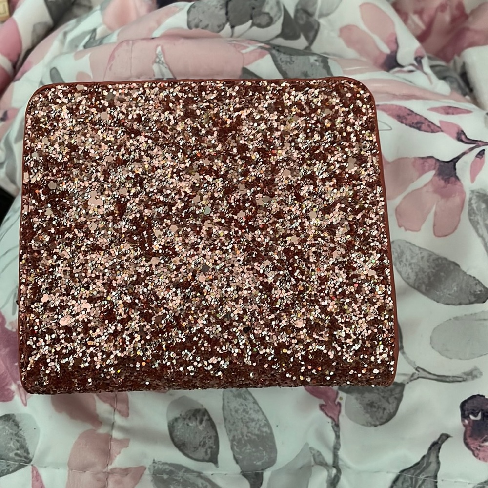 bronze glitter wallet never before uesed